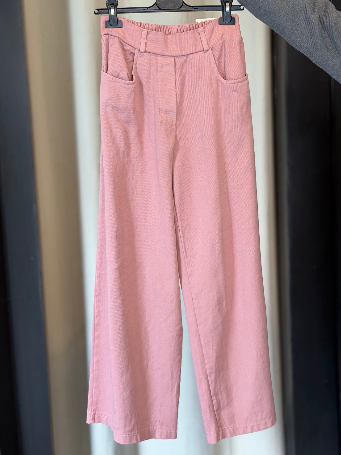 Jeans rosa con elastico in vita in taglia unica 2564