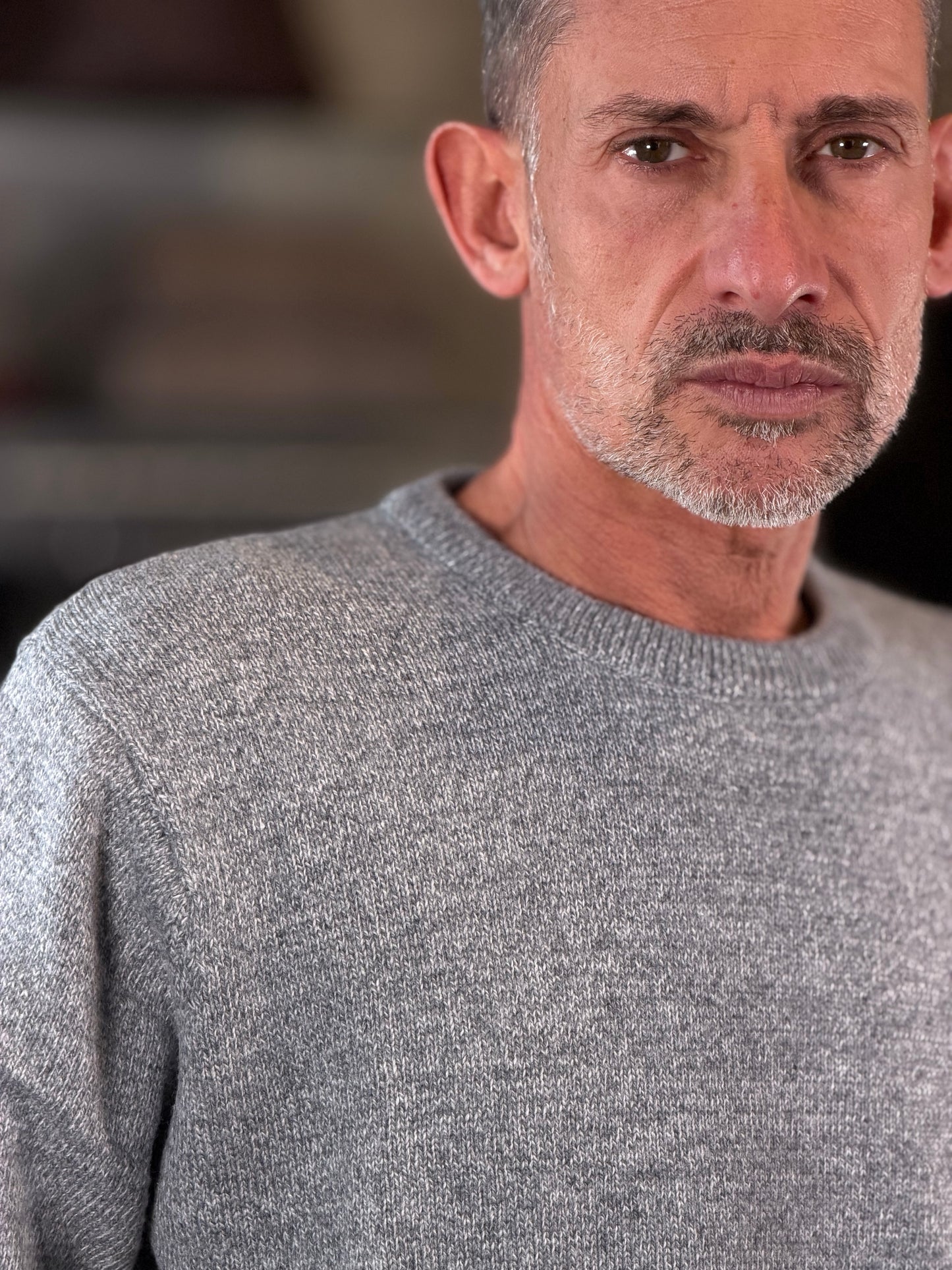 Maglione girocollo mélange grigio 2598