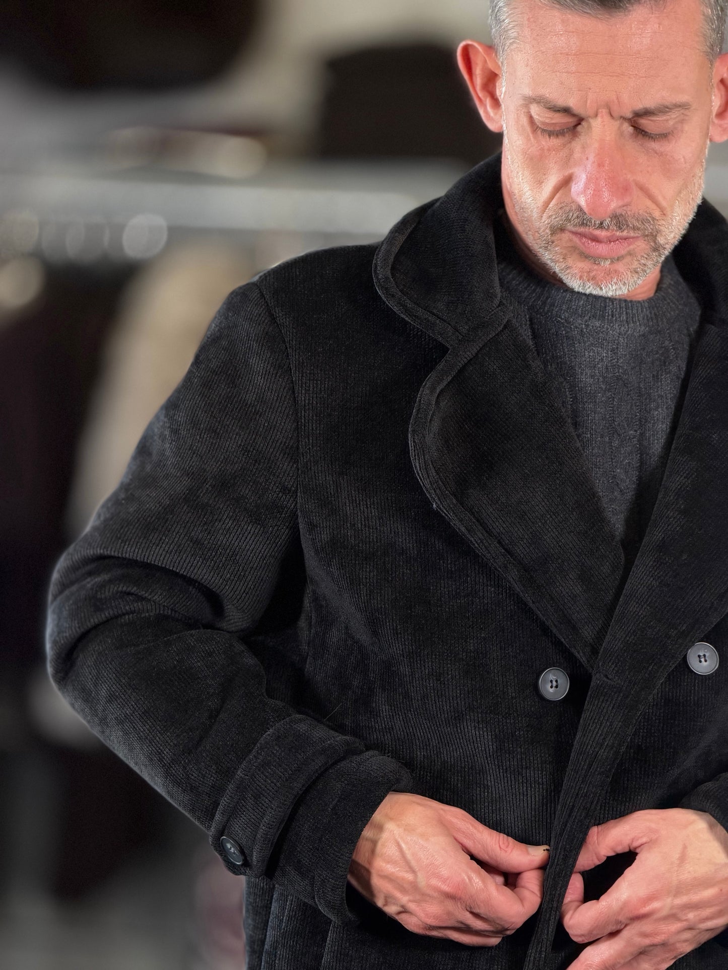 Cappotto doppiopetto nero 2570