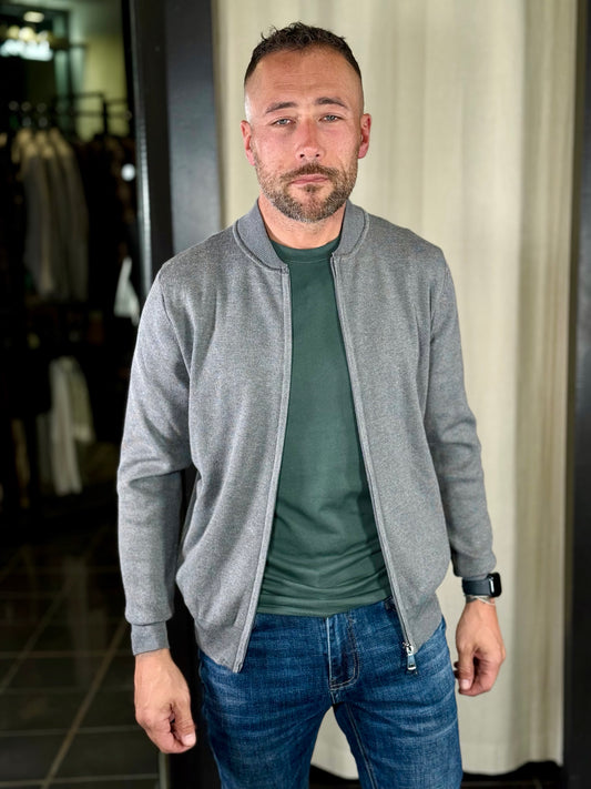 Maglia zip grigia 2335