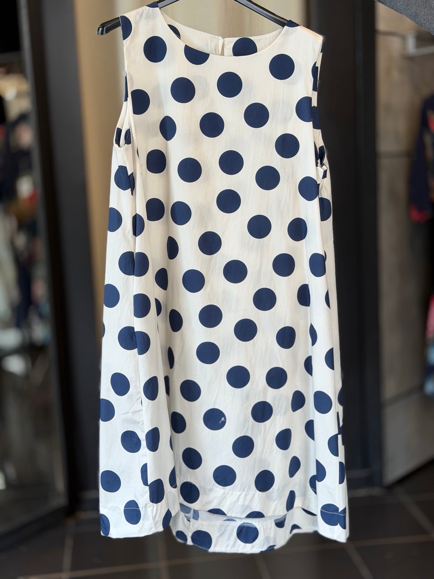 Abito a trapezio fantasia pois blu in taglia unica 2506