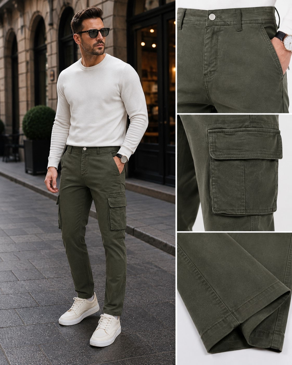 Pantalone cargo verde