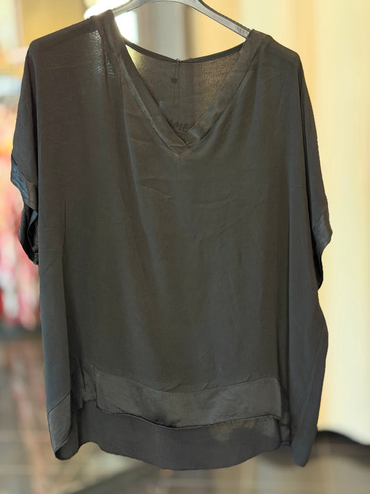 Blusa oversize nera in taglia unica 2885
