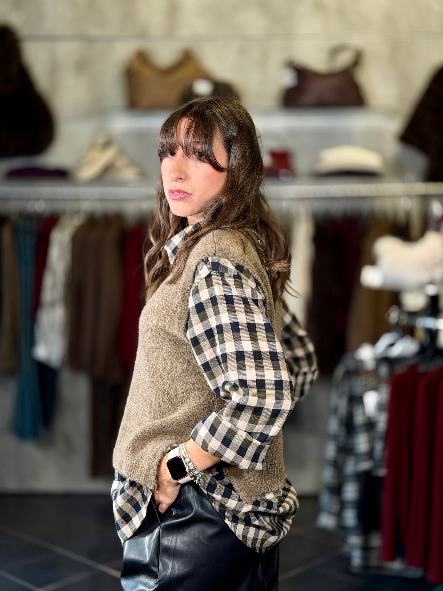 Gilet in maglia marrone in taglia unica 2250