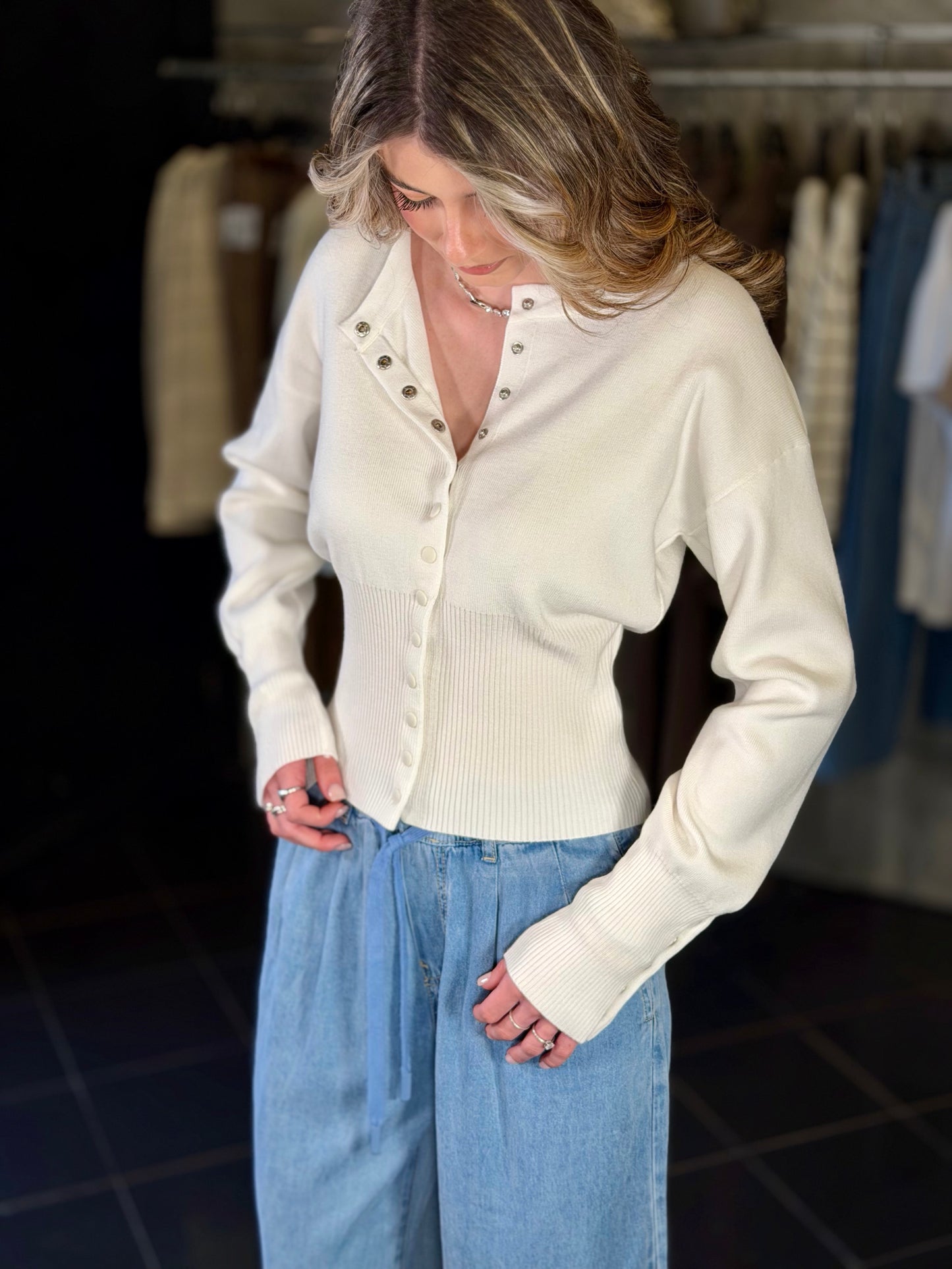 Cardigan bianco in taglia unica 2020