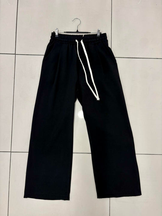Pantalone nero con coulisse in vita 2351