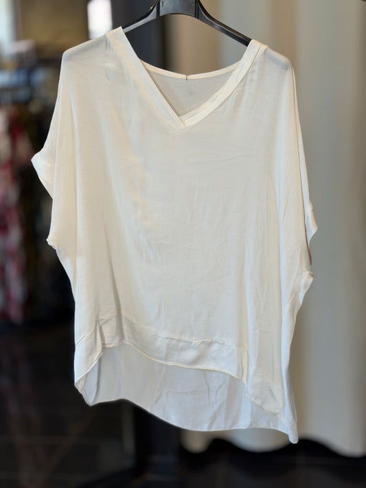 Blusa oversize bianca in taglia unica 2883