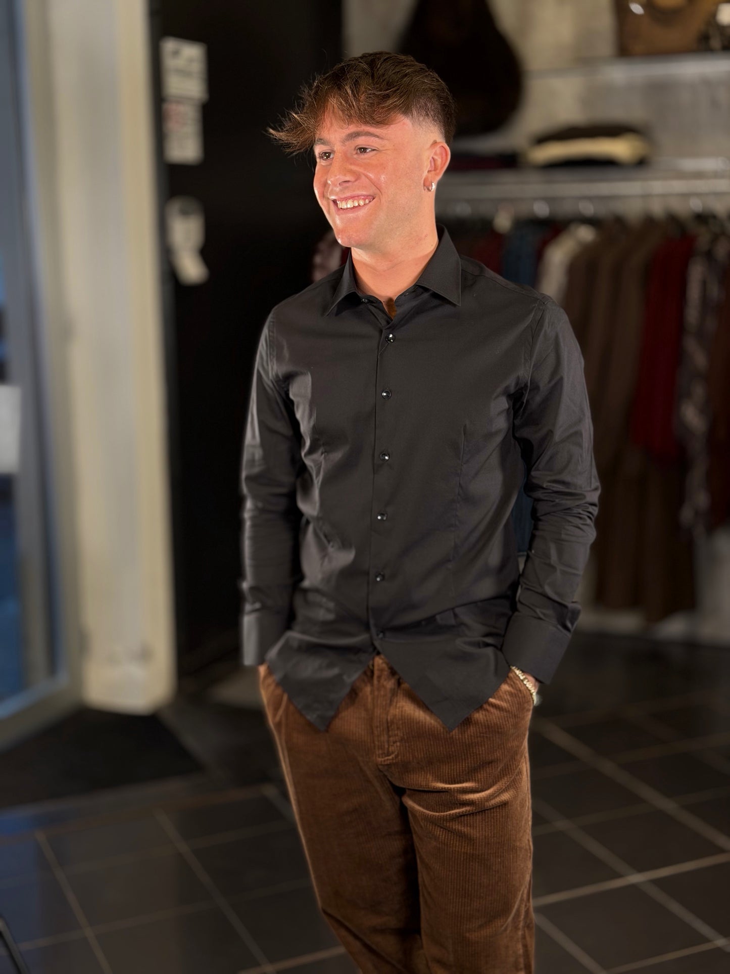 Camicia basica nera 2396