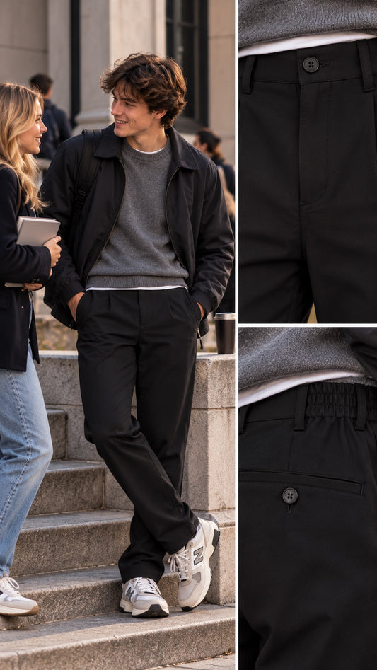 Pantalone in stile classico baggy nero