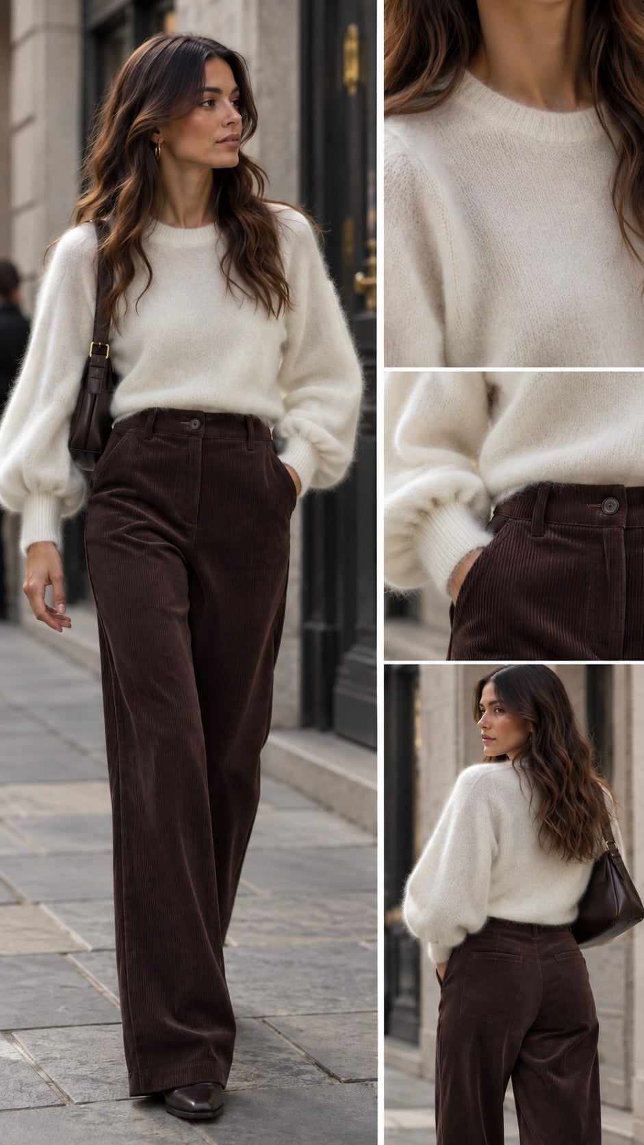Pantalone velluto a coste marrone