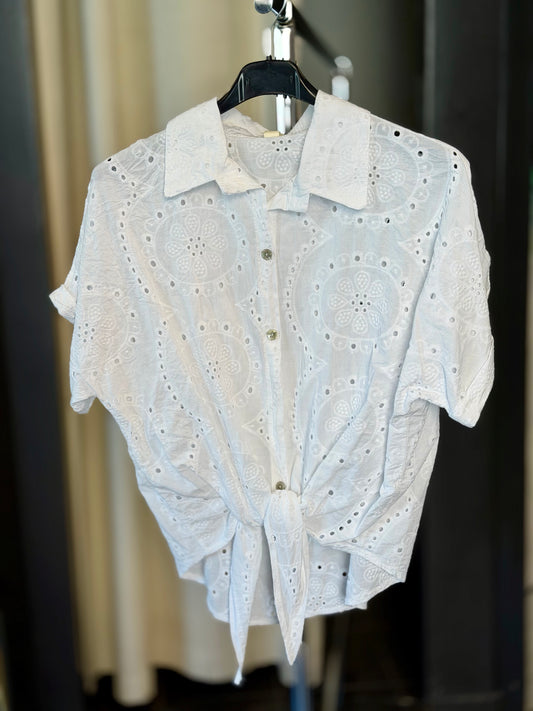 Camicia effetto sangallo in taglia unica 2395
