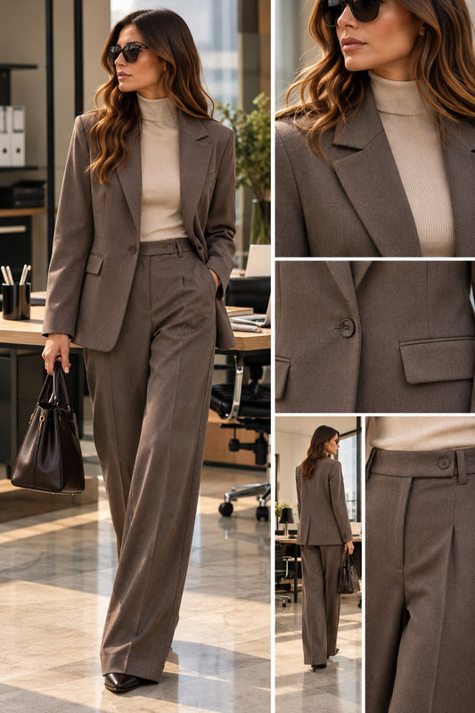 Tailleur beige (Giacca + Pantalone)