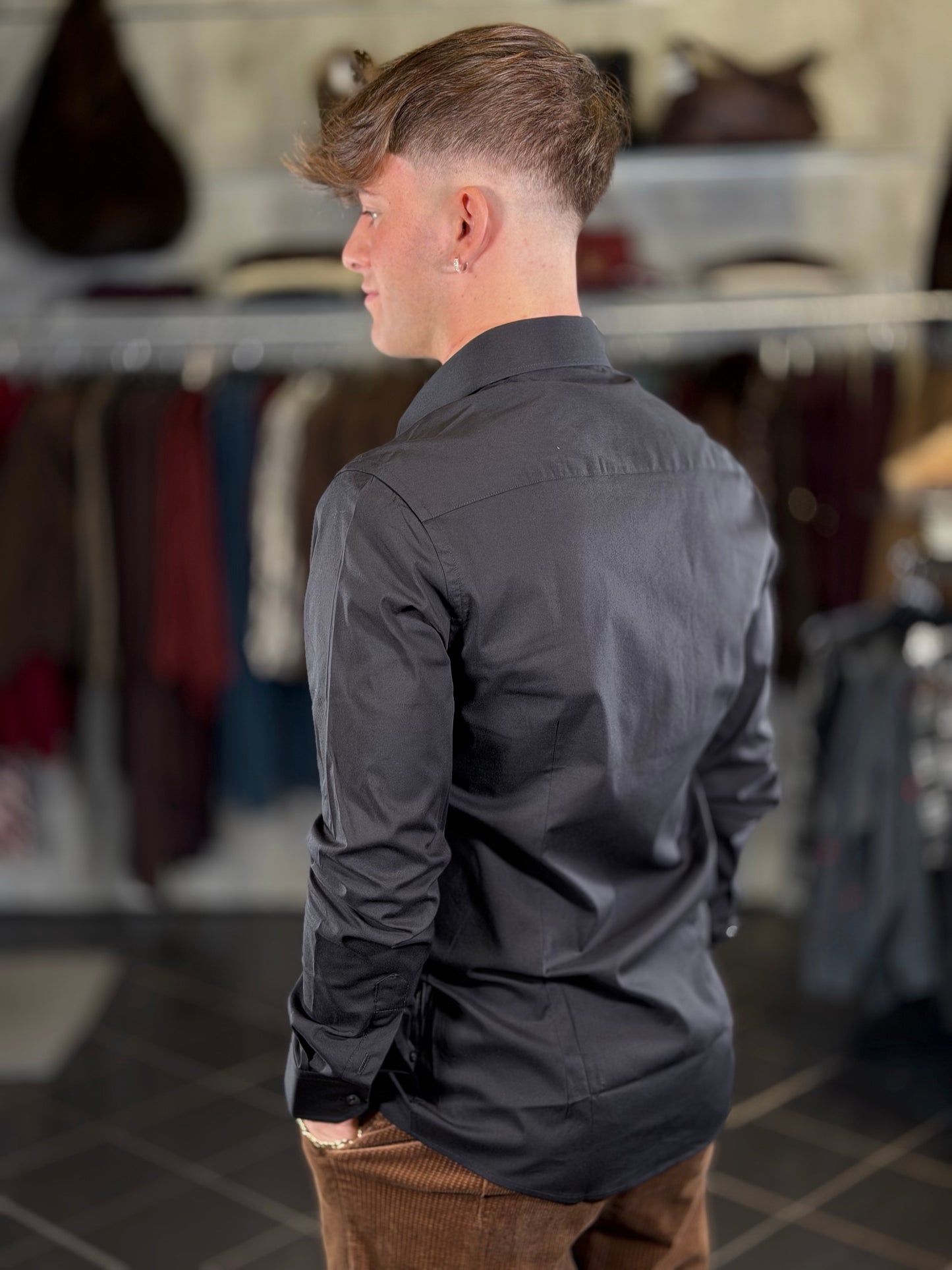 Camicia basica nera 2396