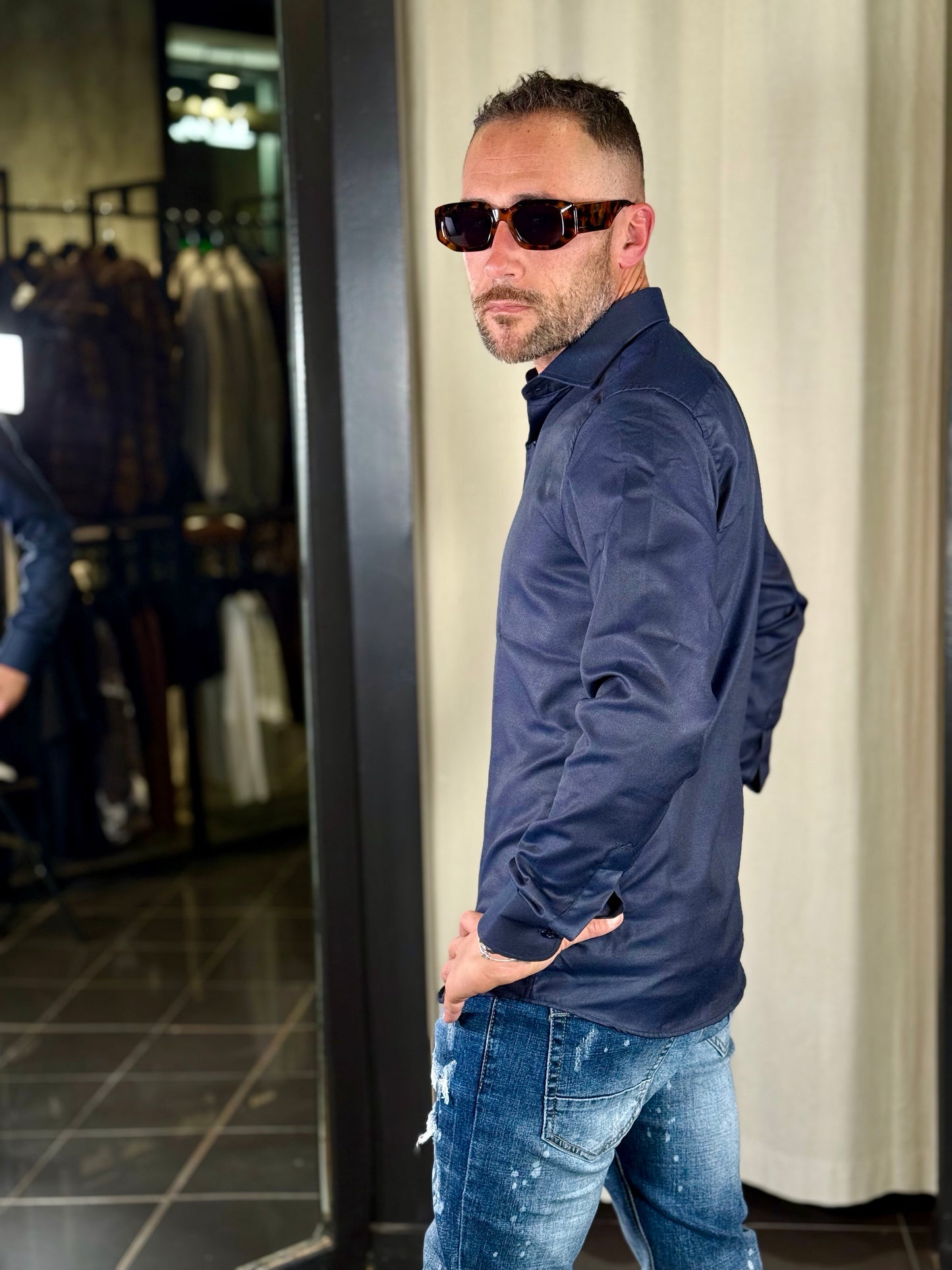 Camicia basica blu 2301