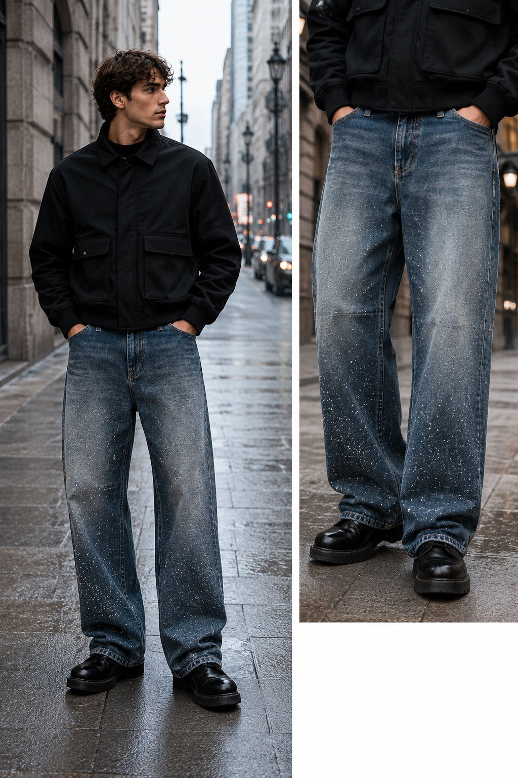 Jeans baloon con brillantini