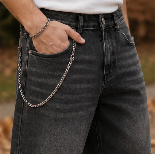 Jeans baggy Grigio