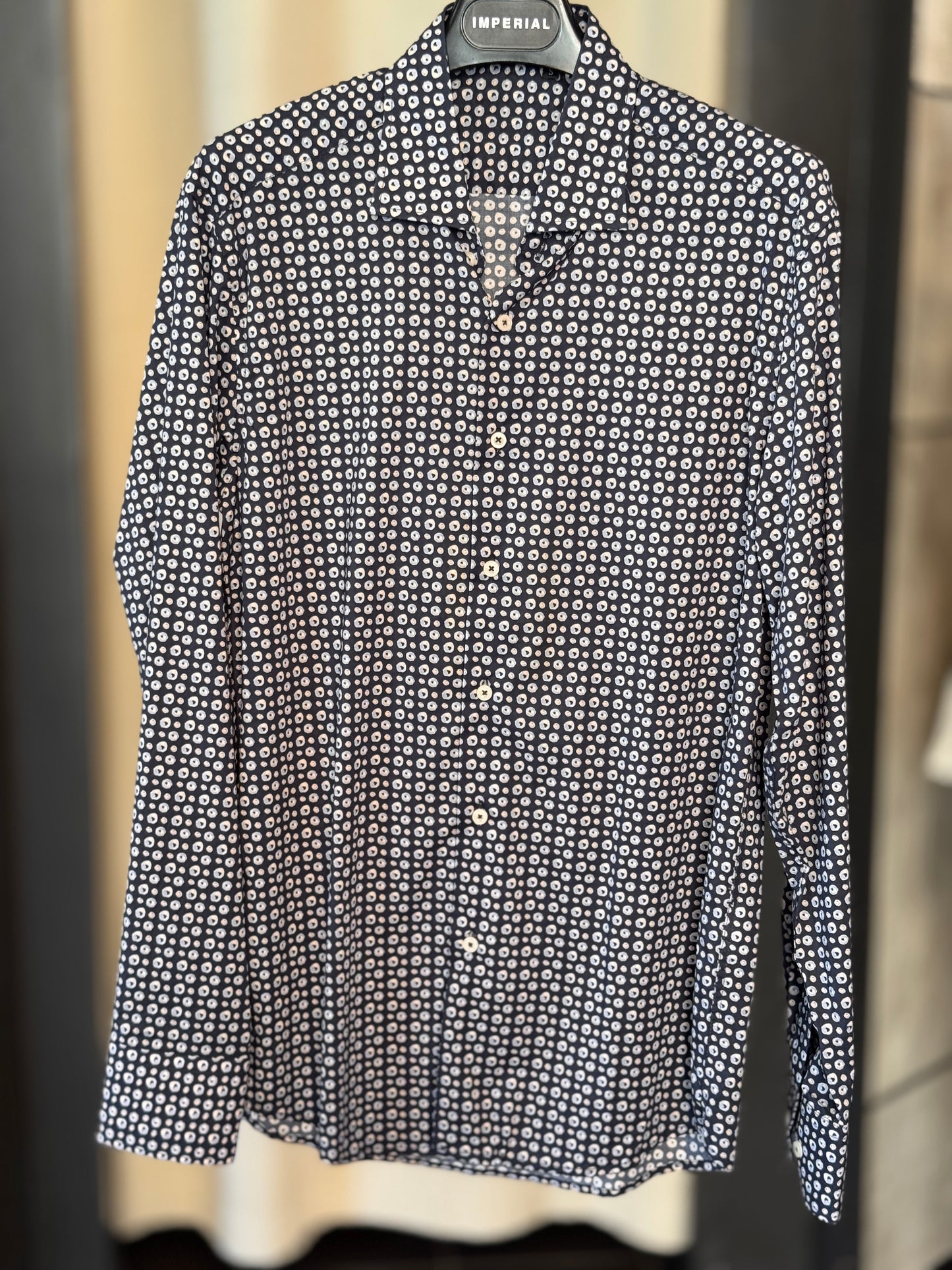 Camicia blu in fantasia 2614