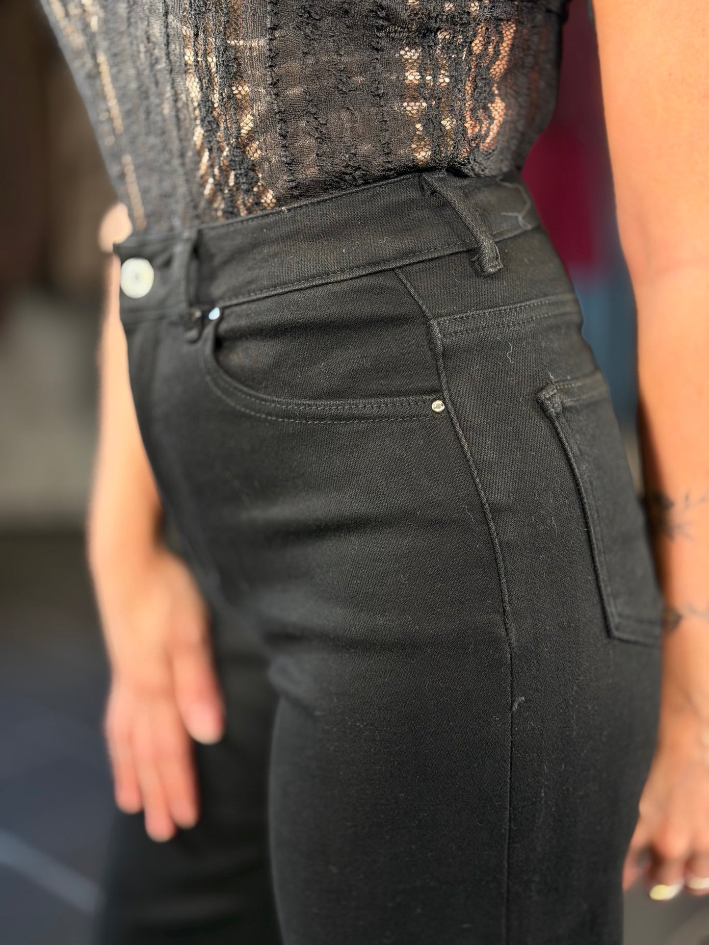 Jeans a palazzo nero 2467