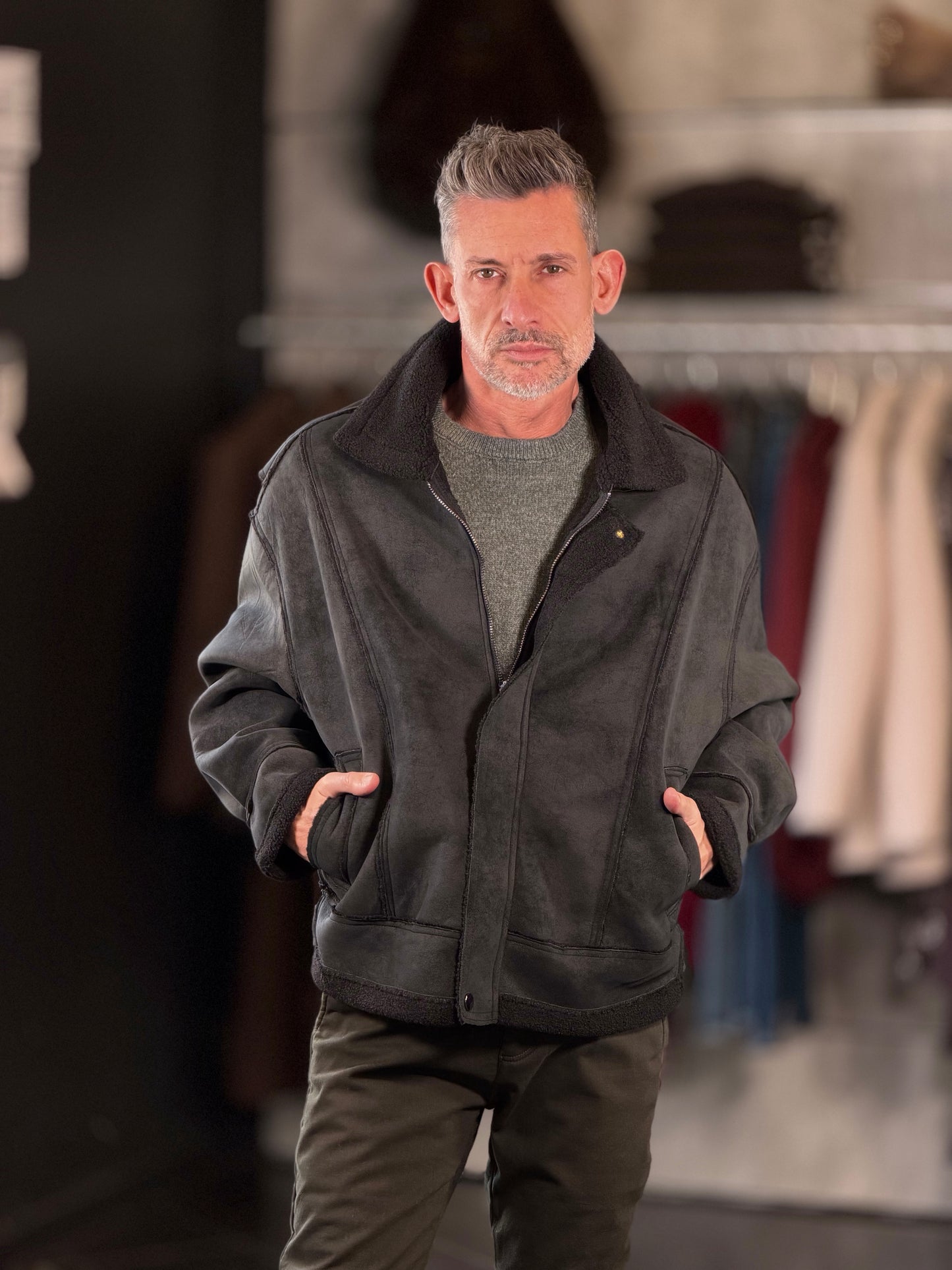 Montone ecologico oversize nero 2586