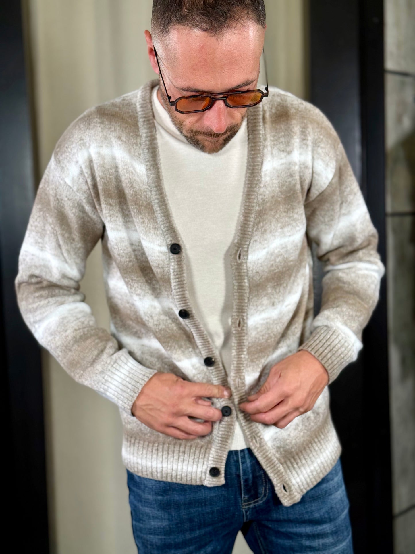 Cardigan tie dye beige 2122