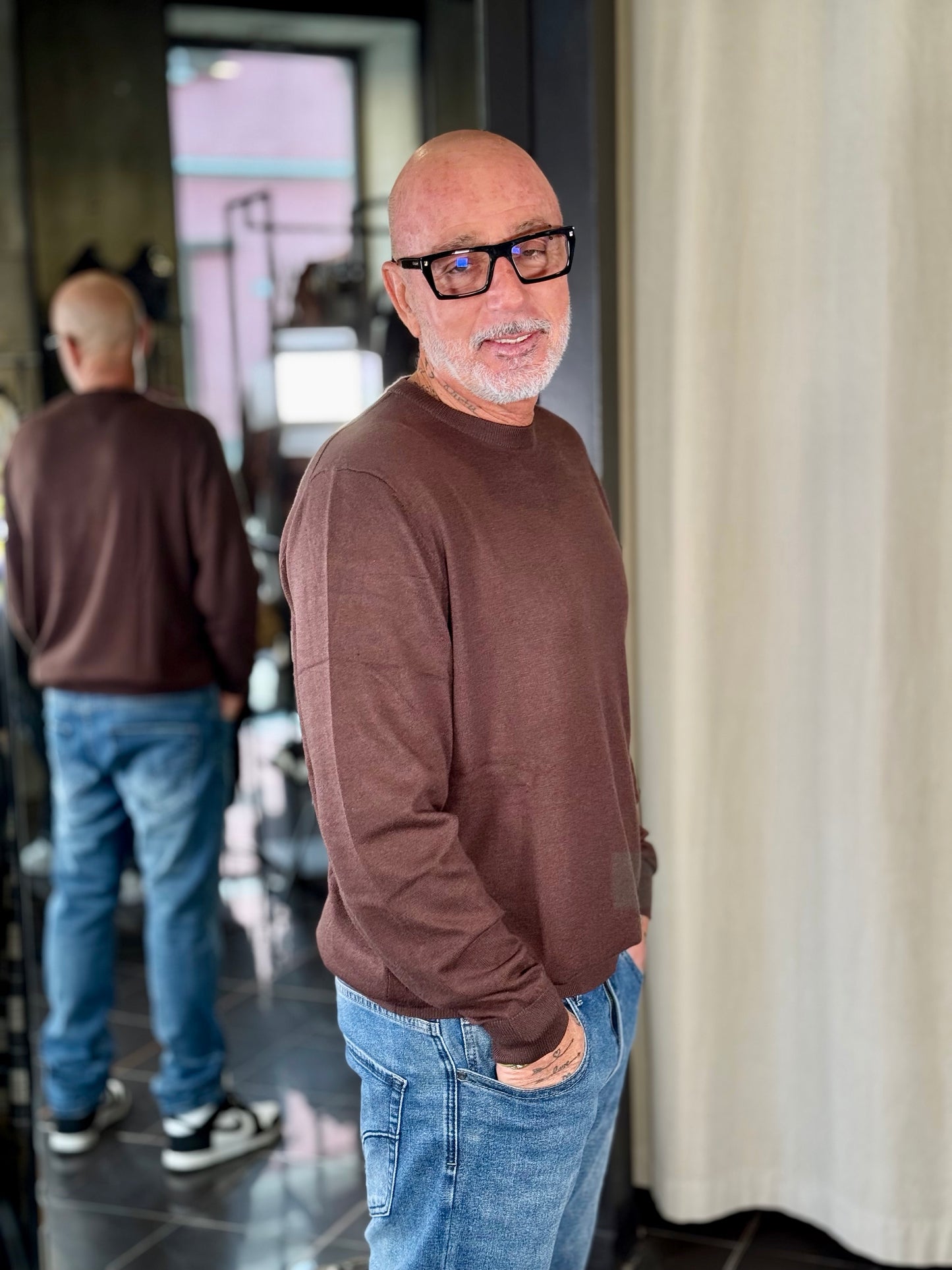 Maglioncino girocollo marrone 2362