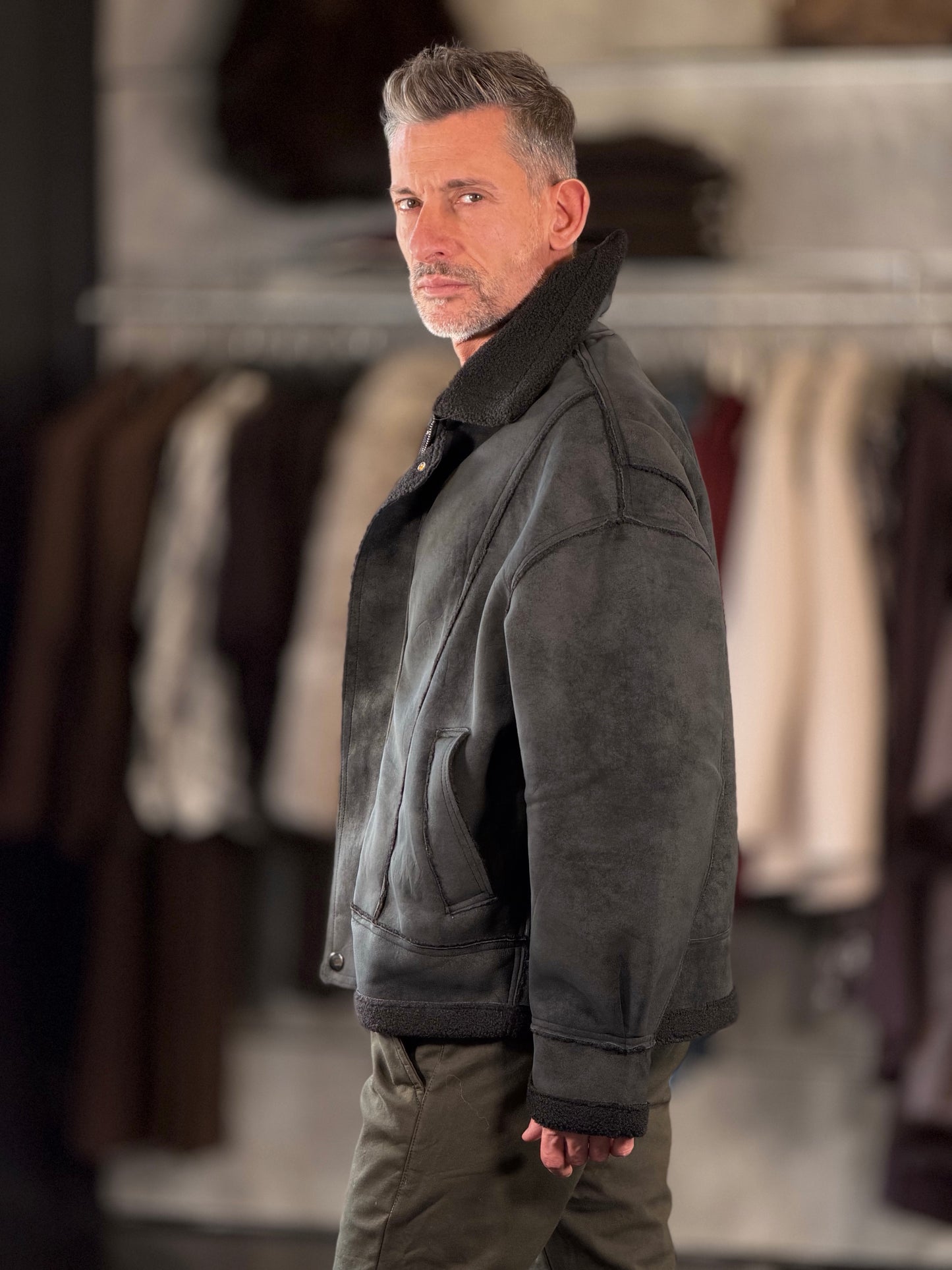 Montone ecologico oversize nero 2586