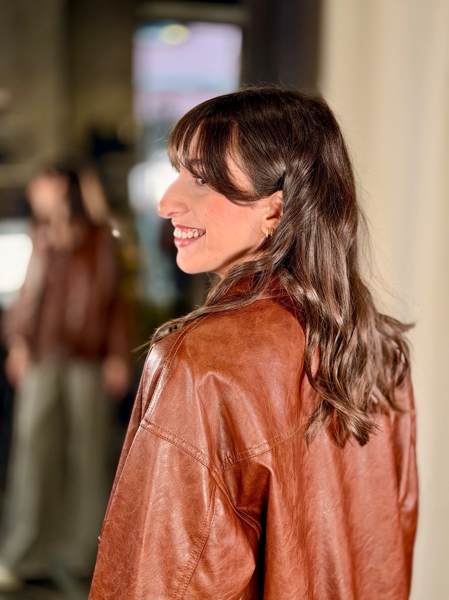 Giubbino bomber in ecopelle in taglia unica 2242