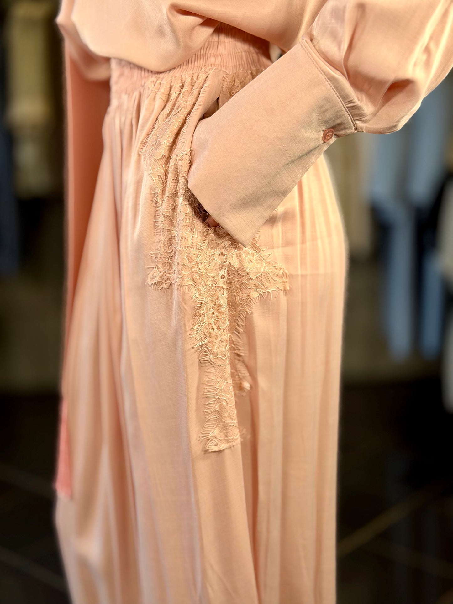 Pantalone a palloncino rosa con elastico in vita rosa in taglia unica 2212