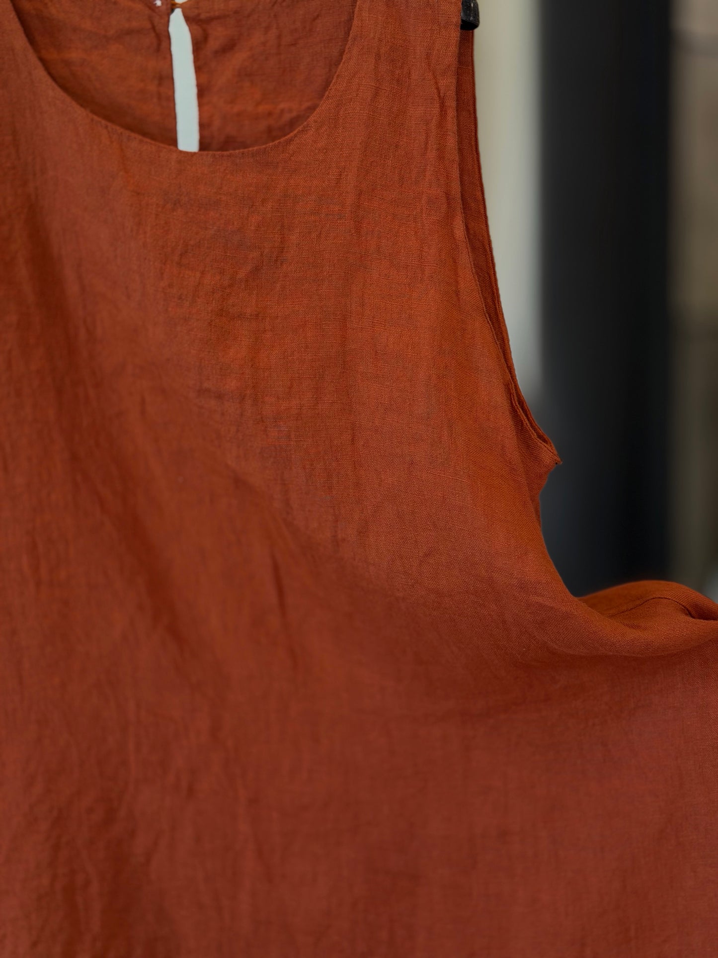 Abito in lino arancio in taglia unica 2864