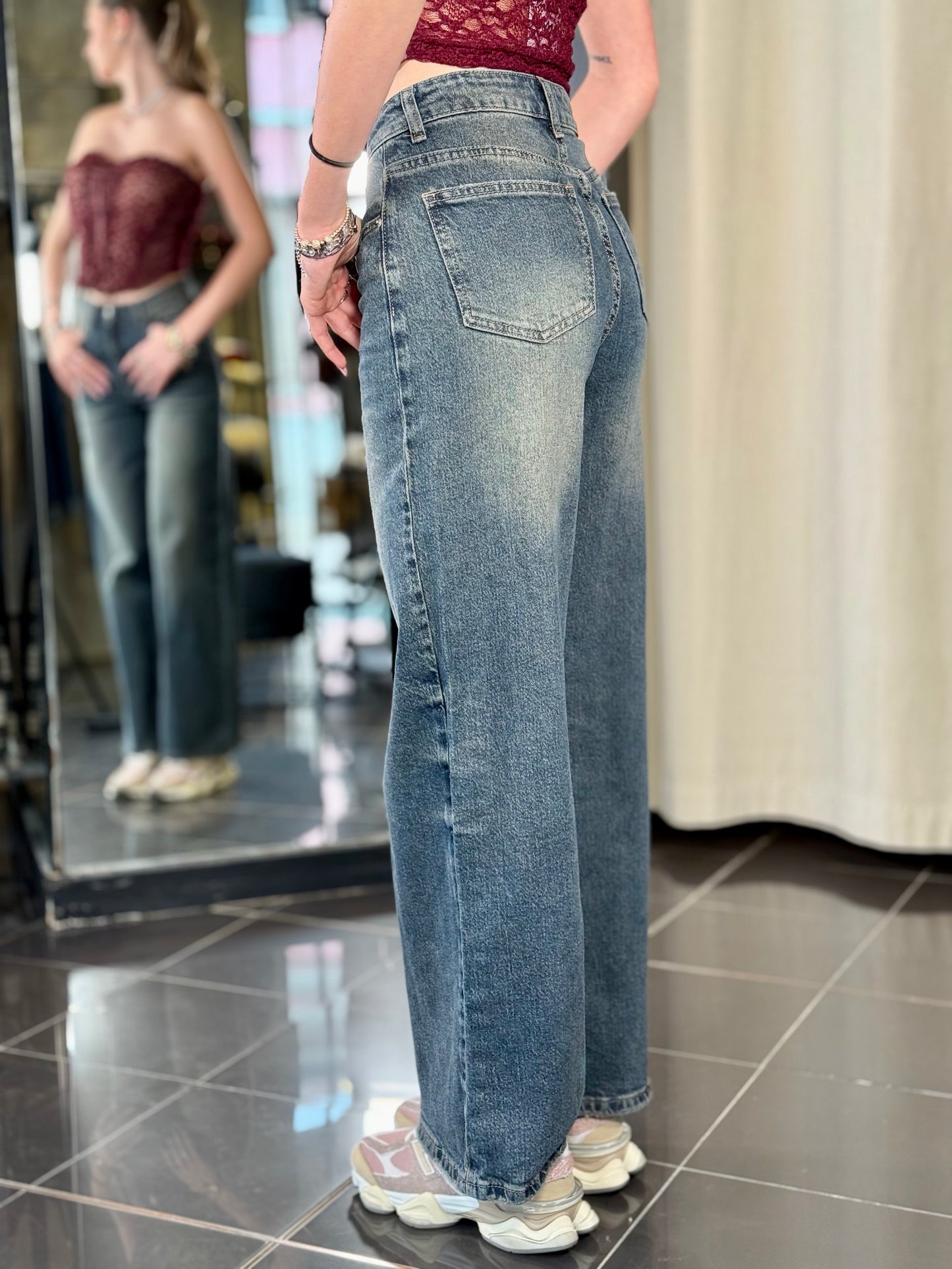 Jeans a palazzo slavato 2192