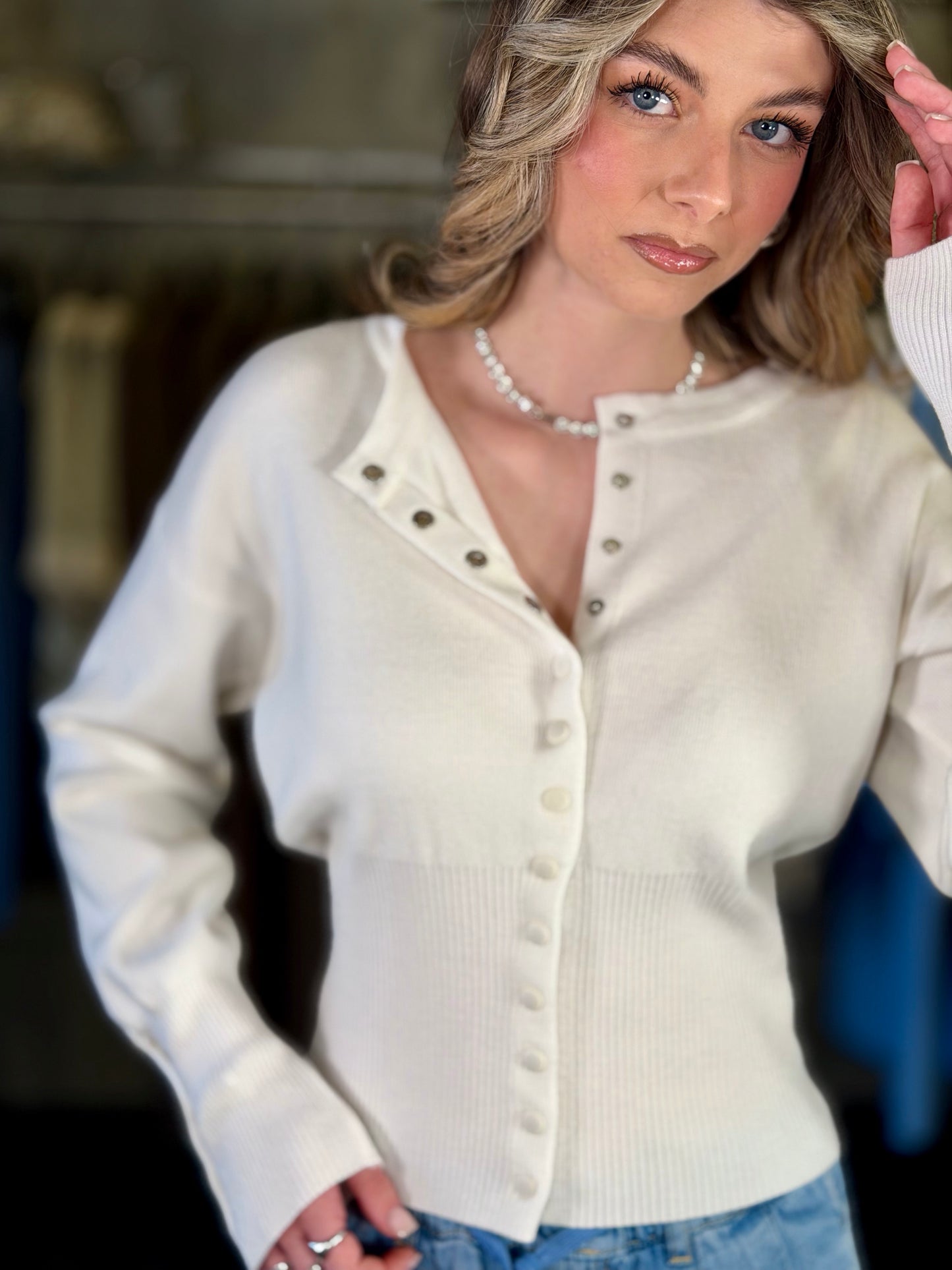 Cardigan bianco in taglia unica 2020