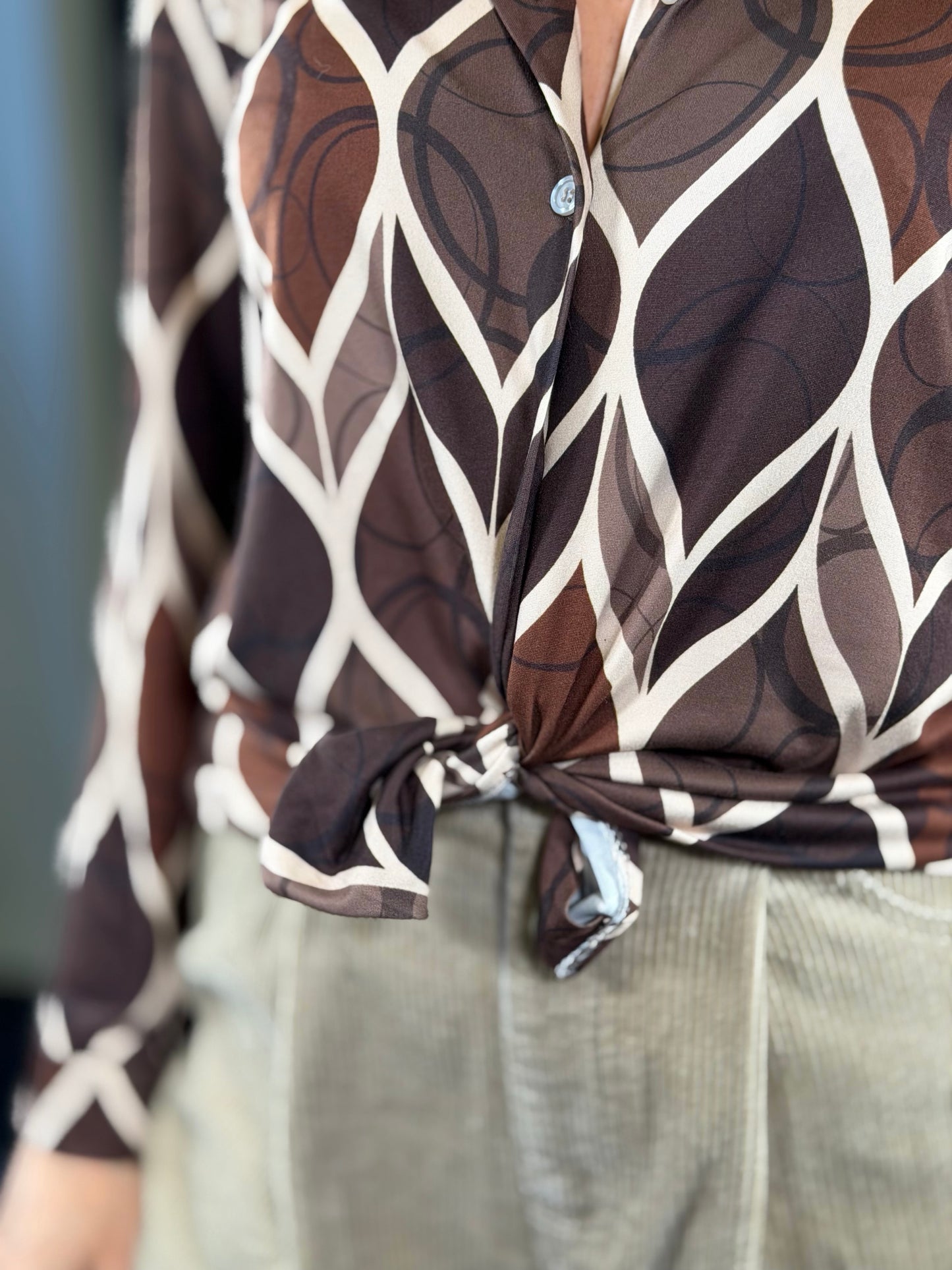 Camicia in fantasia marrone in taglia unica 2412
