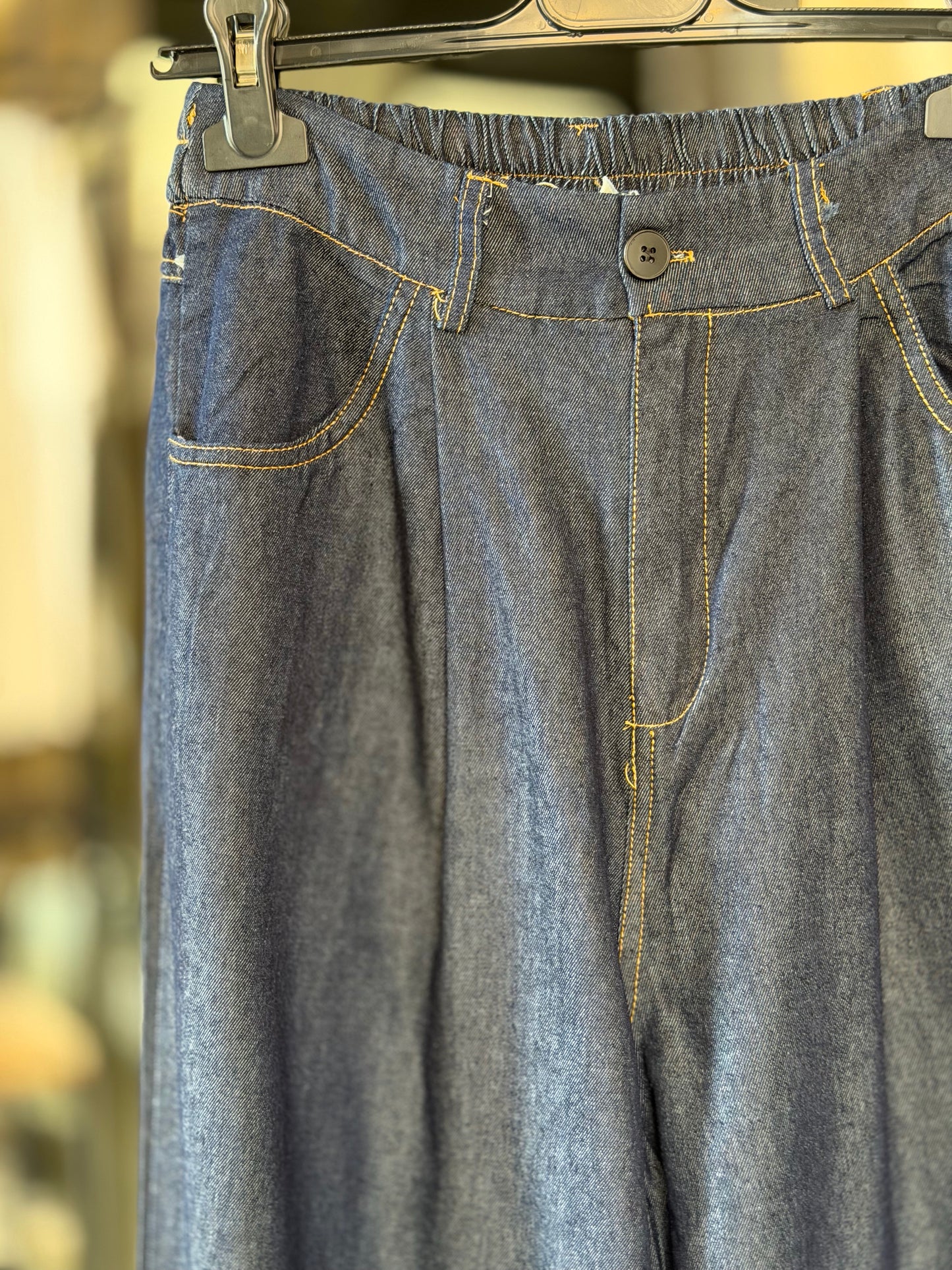 Pantalone effetto denim a palazzo 2477