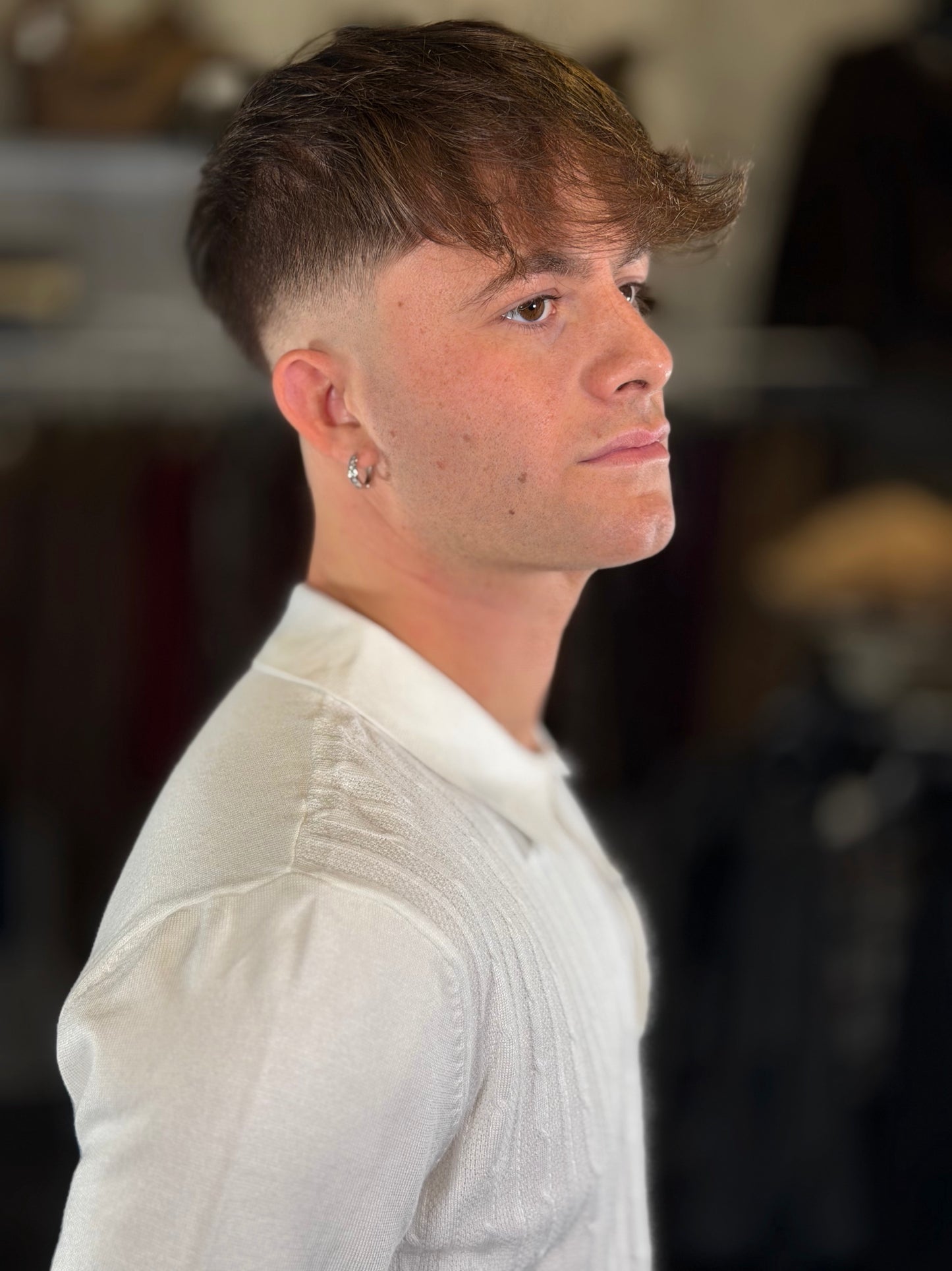 Polo in maglia con trama tono su tono bianca 2477