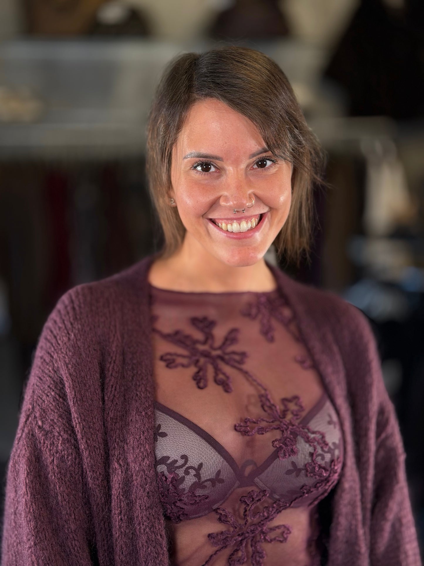 Cardigan borgogna in taglia unica 2423