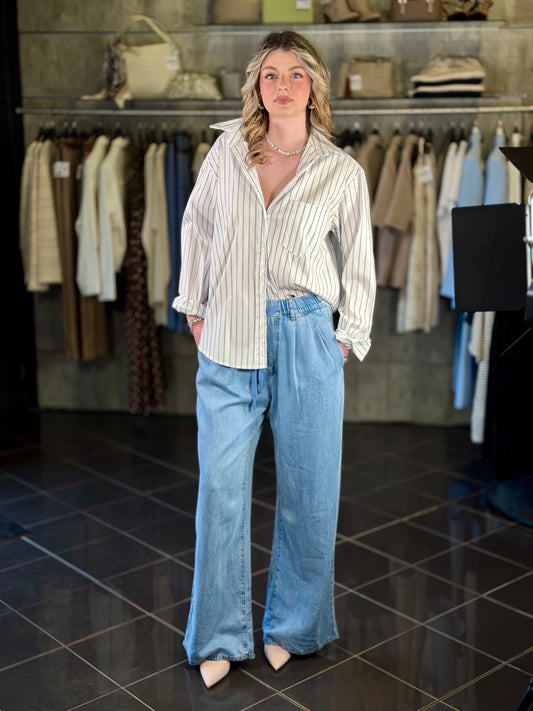 Jeans a palazzo morbido con coulisse 2195