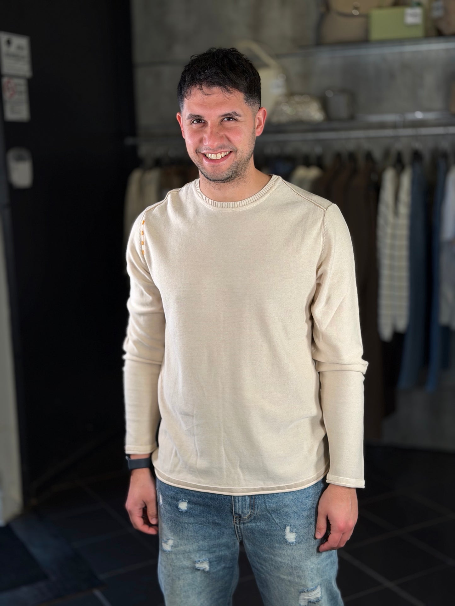 Maglioncino beige girocollo 2140