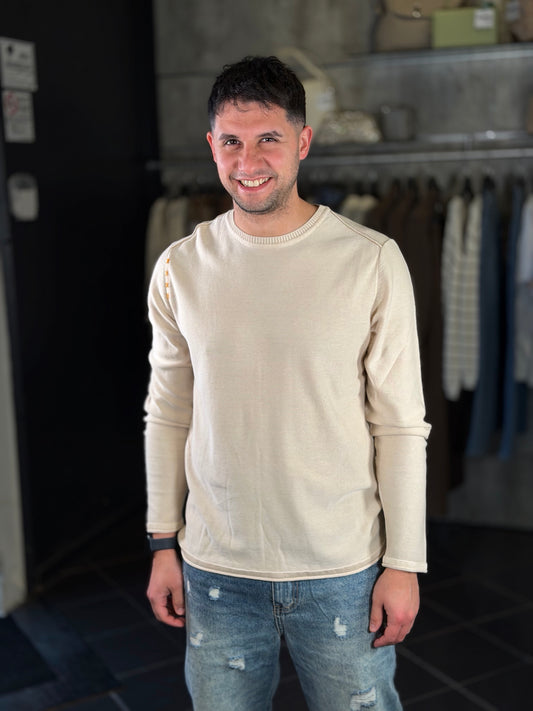 Maglioncino beige girocollo 2140