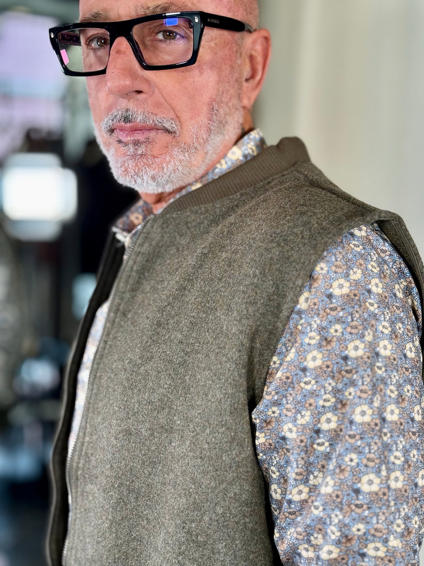 Smanicato effetto lana cotta verde militare 2319