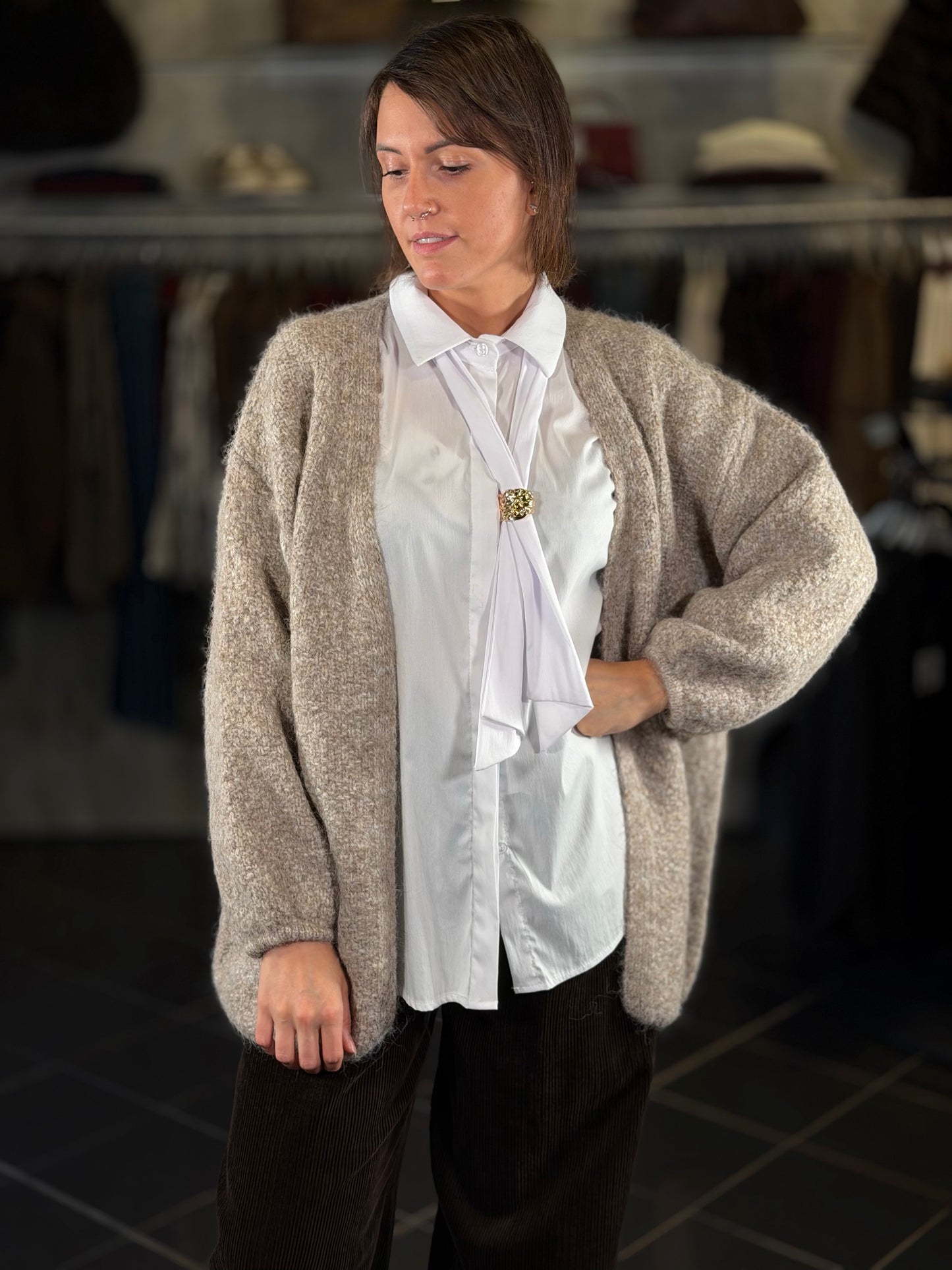 Cardigan beige in taglia unica 2459