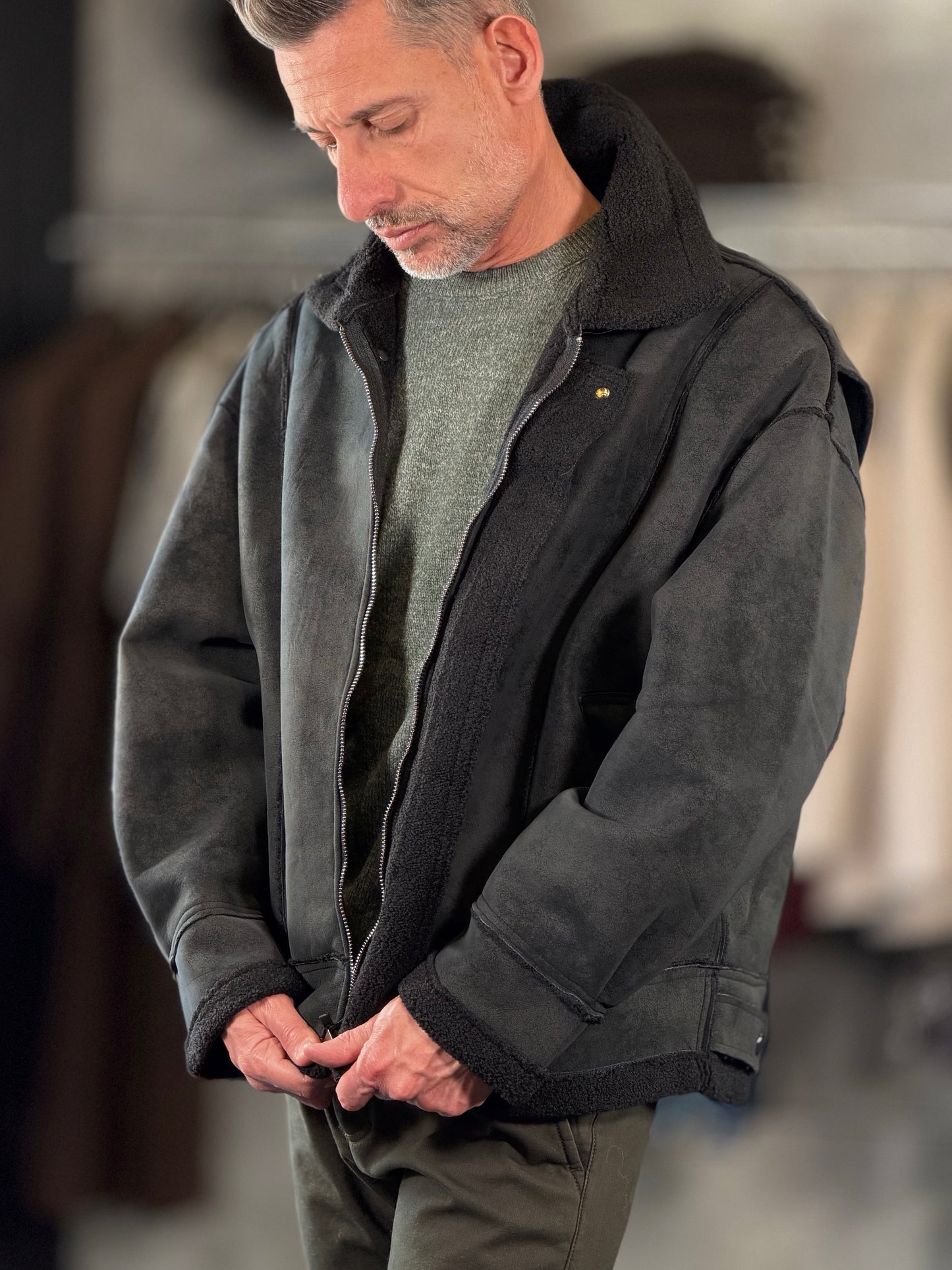 Montone ecologico oversize nero 2586