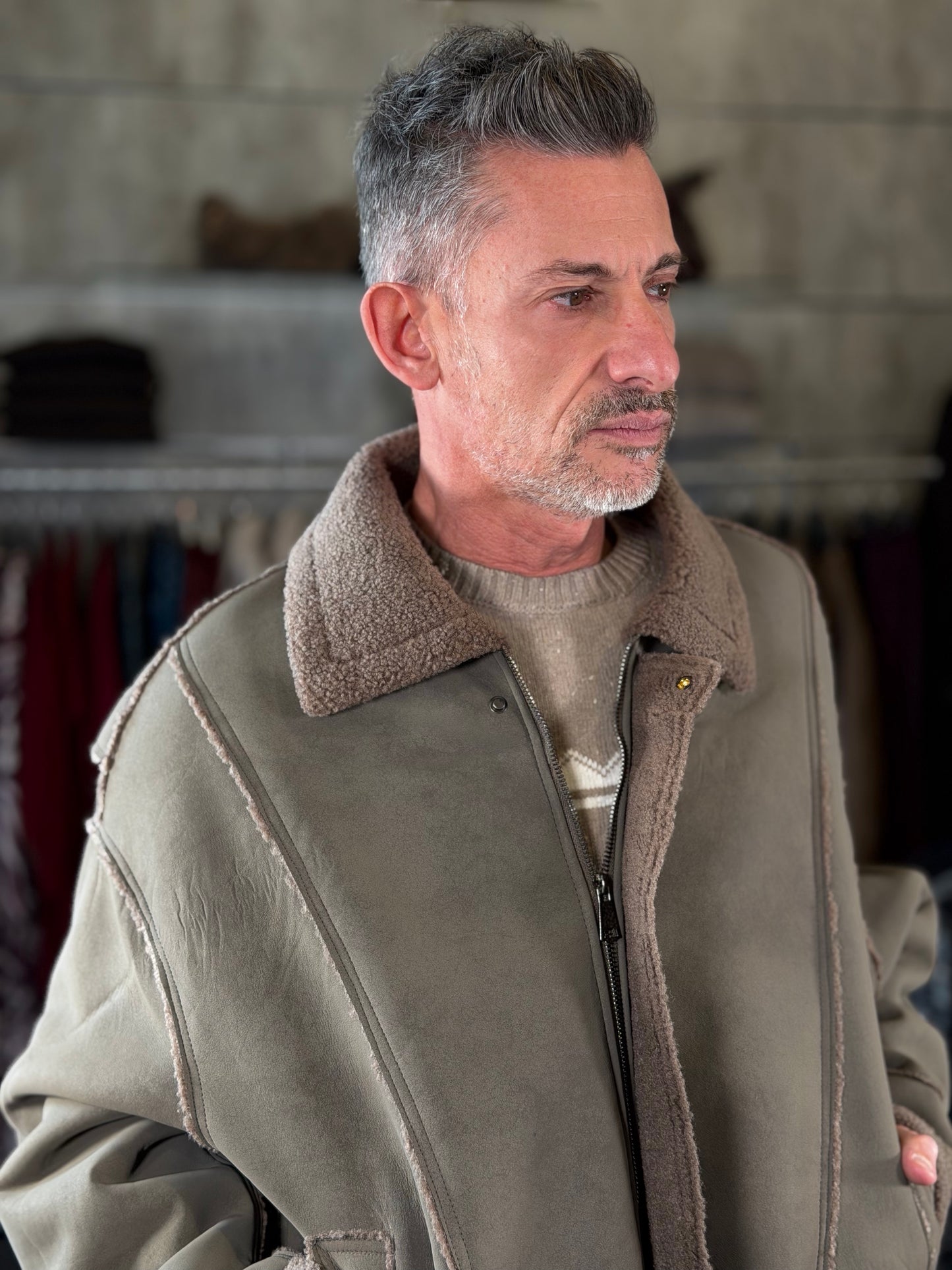 Montone ecologico oversize taupe 2587