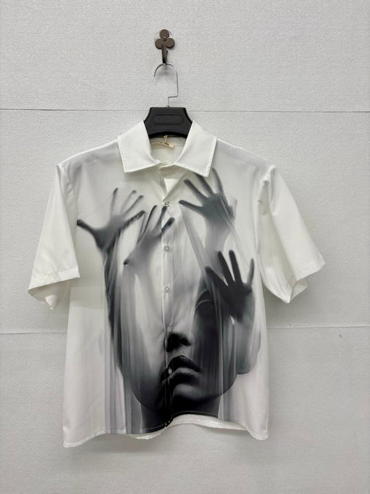 Camicia a maniche corte con stampa 2339