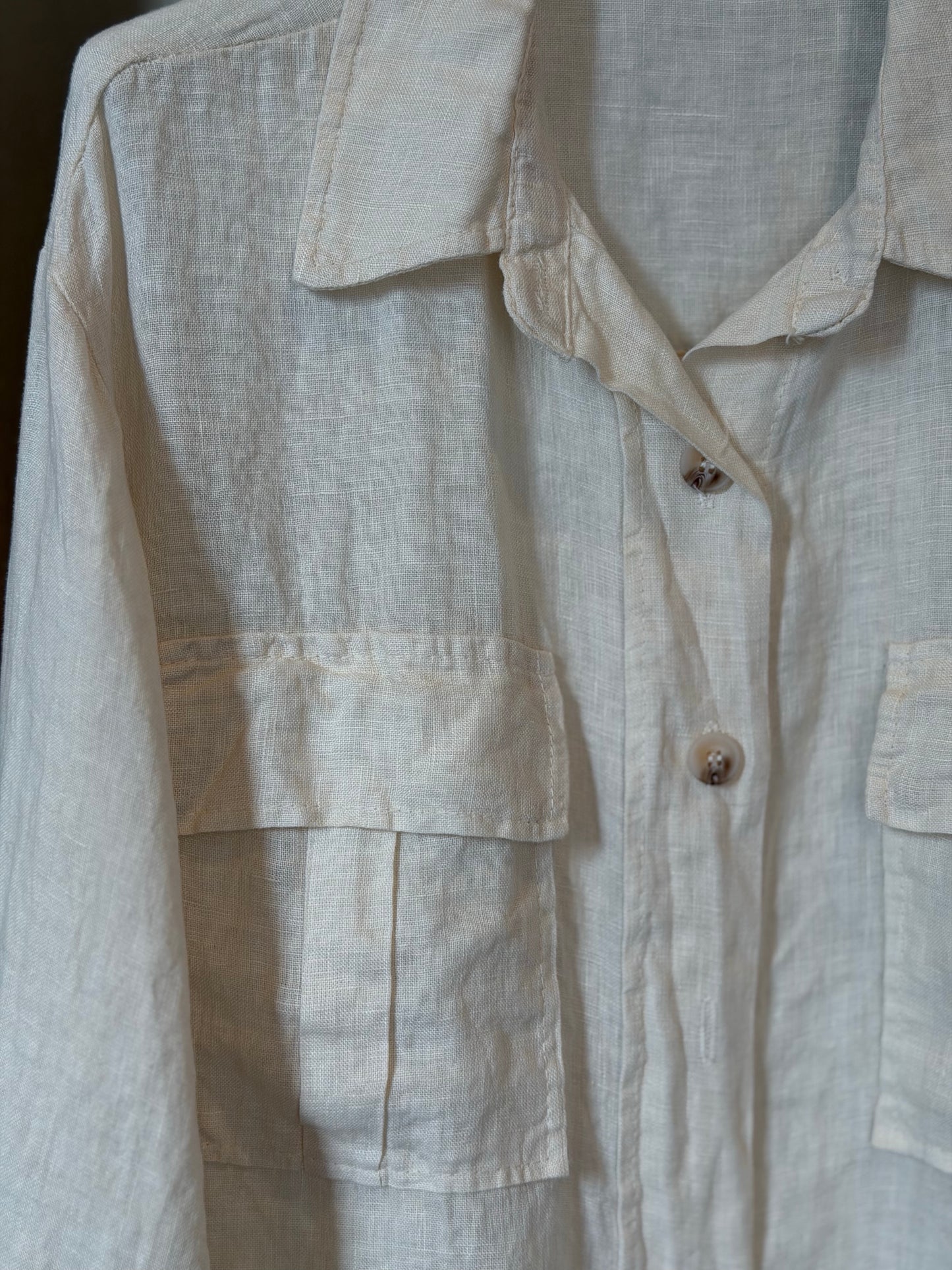 Camicia in lino sabbia in taglia unica 2559