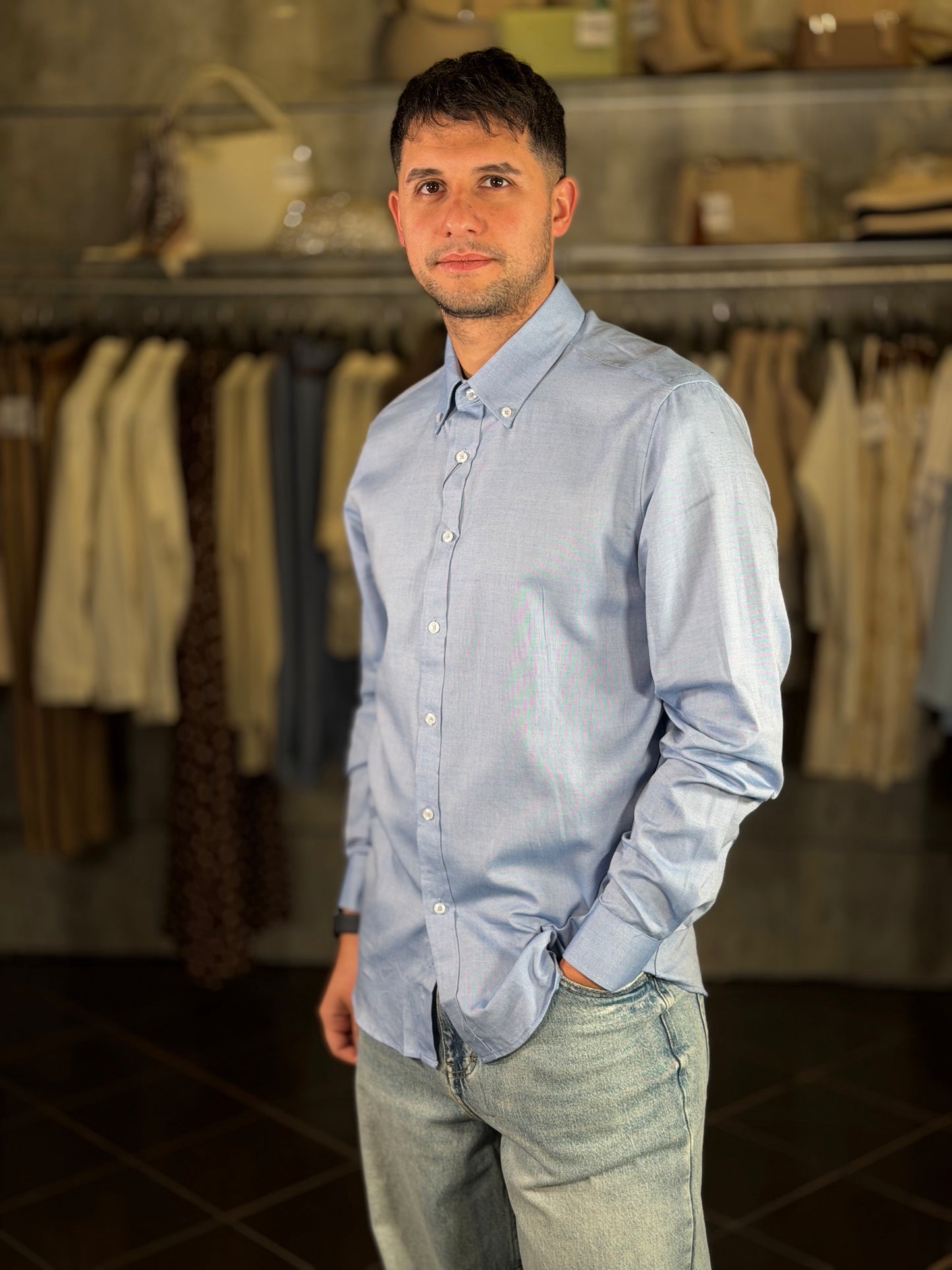 Camicia azzurra button down 2136