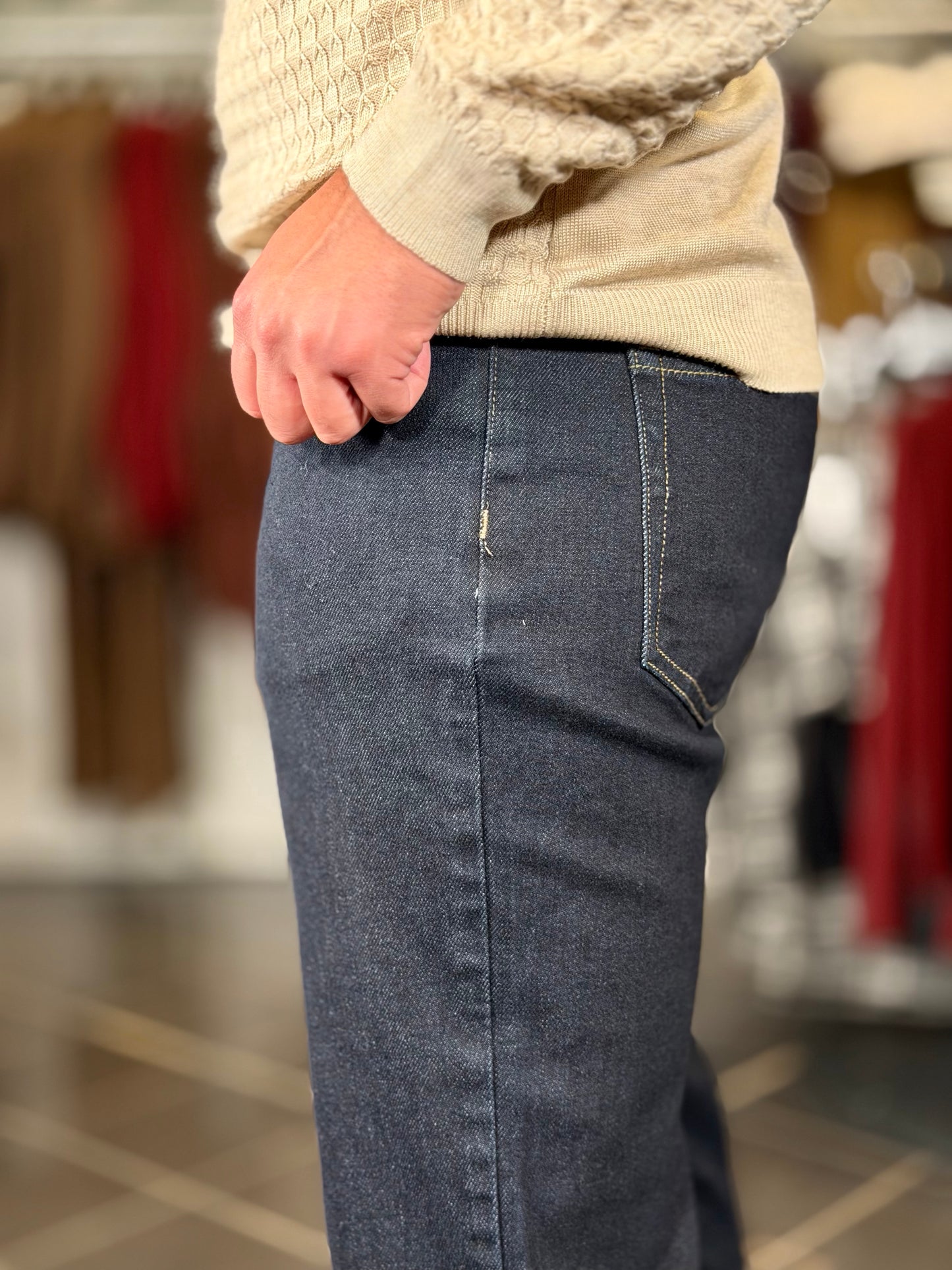 Jeans gamba larga blu scuro 2103