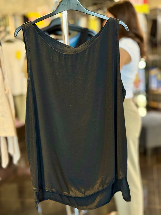 Canottiera nera oversize in taglia unica