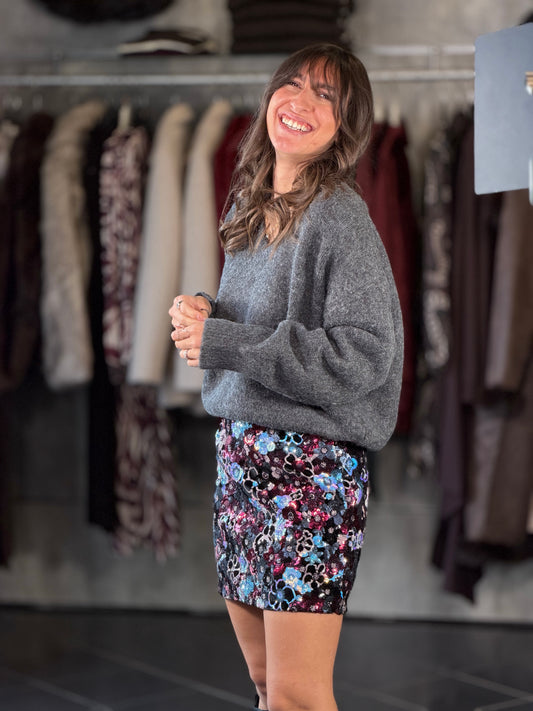 Mini gonna con pailette multi color 2637