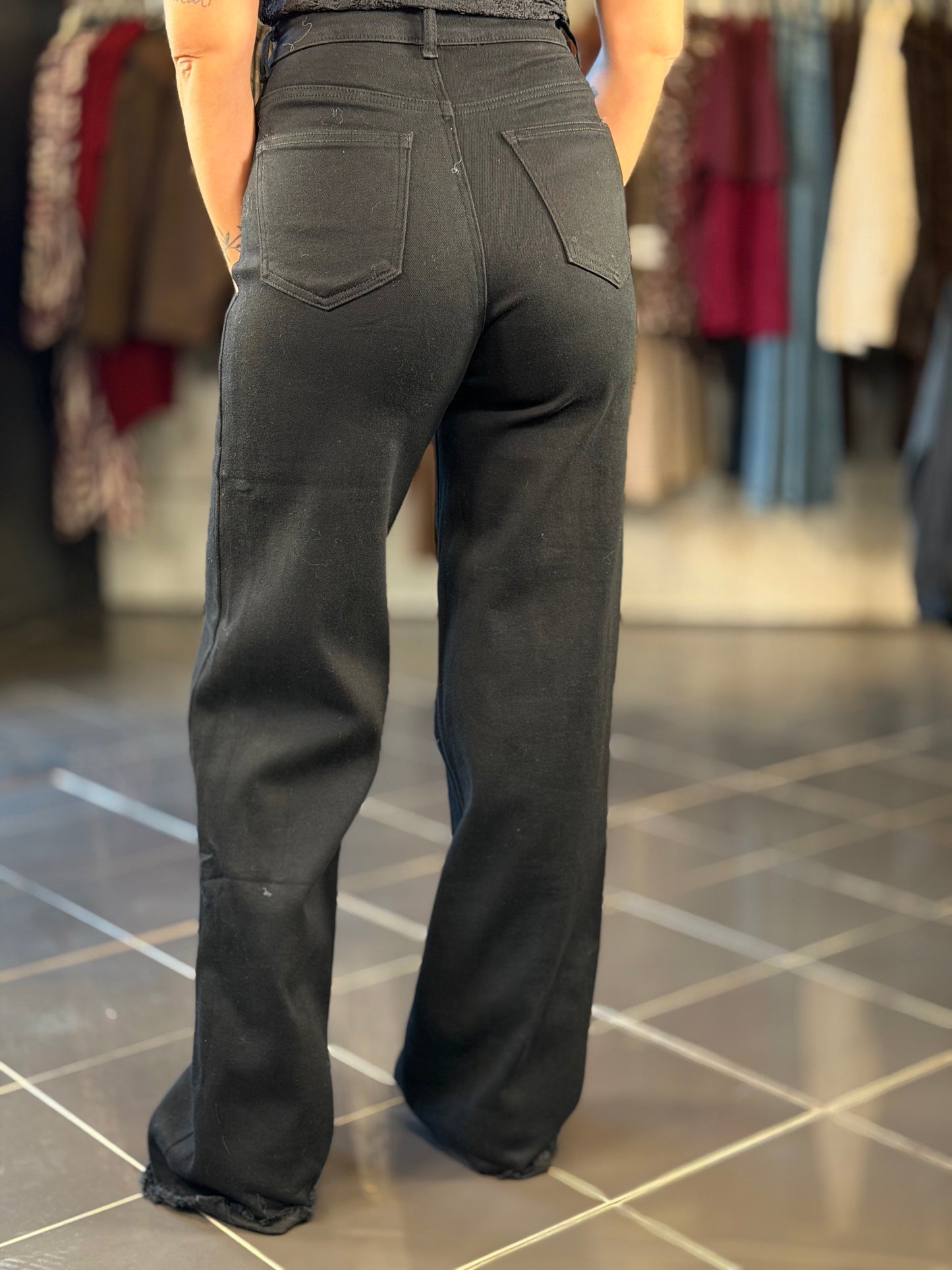 Jeans a palazzo nero 2467