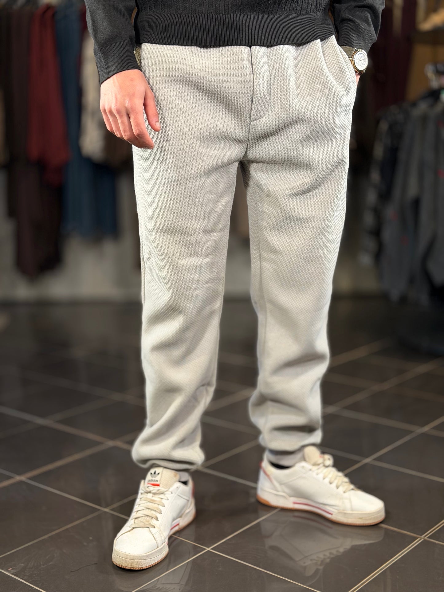 Pantalone tuta grigio puntinato 2515